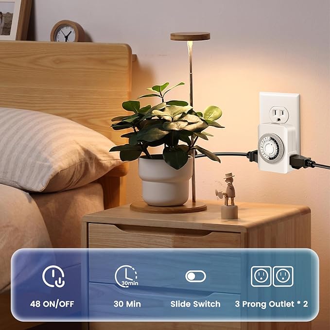 Timers for Electrical Outlets Indoor, AaiVrylliz 3-Prong Dual Outlet Timer - Image 6