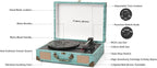 Vinyl Record Player with Bluetooth Output & Input, Treble & Bass Control - Image 6