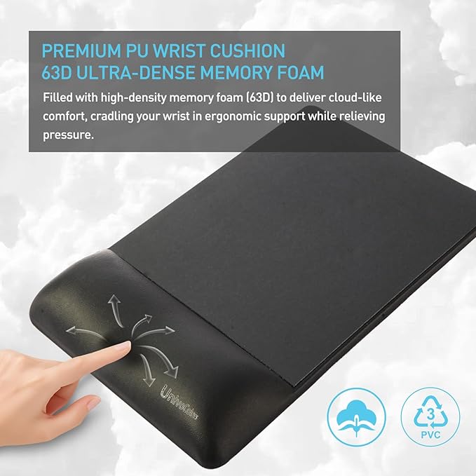 univo colors Design-Wave Wrist Rest Mouce Pad, PE Mouse Sliding - Image 6
