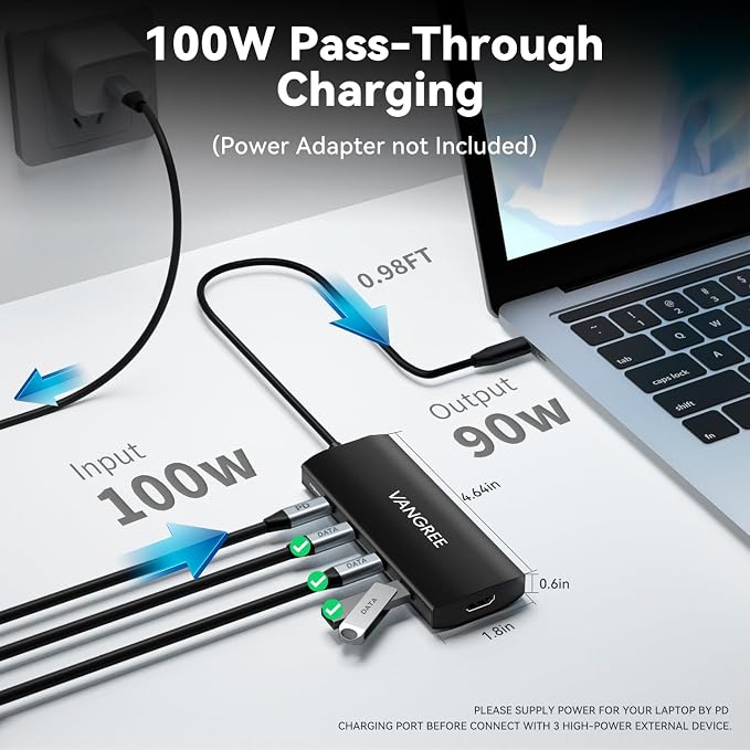 USB C to USB C Hub 10Gbps, 3 USB 3.2 Gen 2 Ports, 4K@60Hz HDMI, 100W PD - Image 4