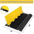 CXRCY 5 Channel Cable Protectors Ramp, 18000lbs Capacity Heavy Duty Rubber - Image 7
