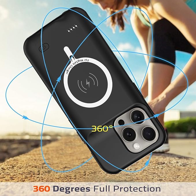 Battery Case for iPhone 15 Pro, Full Encircle 10000mAh High Capacity - Image 5