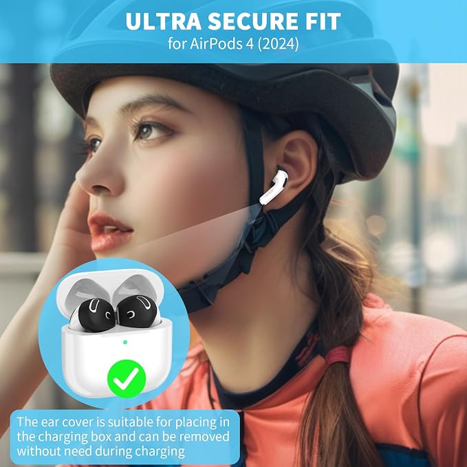 for AirPods 4 Ear Tips Covers Sport Anti Slip Anti Scratche Skin Soft Silicone - Image 2