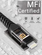 UYOUNG iPhone Charger Cable 3Pack 6FT USB to Lightning Cable Nylon Braided - Image 4