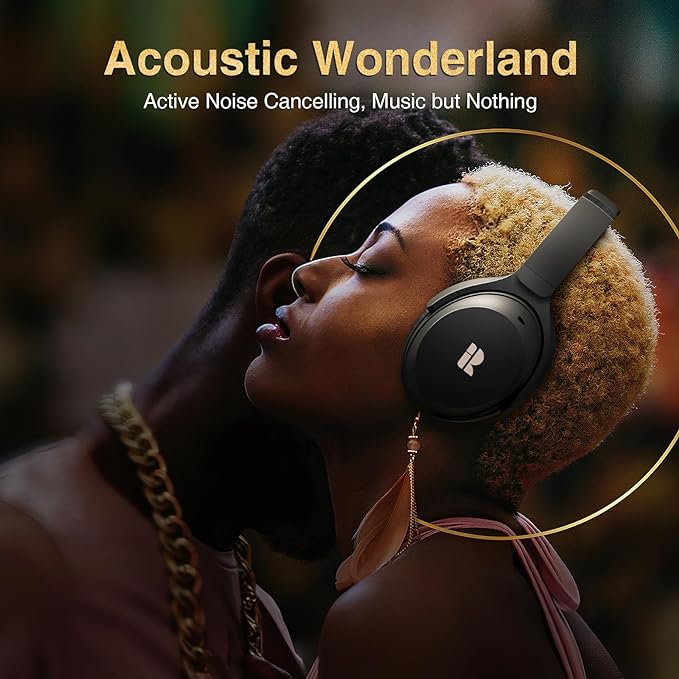 Bluetooth Headphones, Premium Active Noise Cancelling Wireless Headphones Over - Image 2