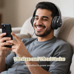 KVIDIO Bluetooth Headphones Over Ear, 65 Hours Playtime Wireless Headphones - Image 4