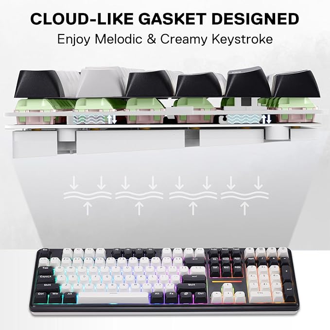 Redragon K745 PRO Wireless Gasket RGB Gaming Keyboard, 108 Keys Mechanical - Image 5