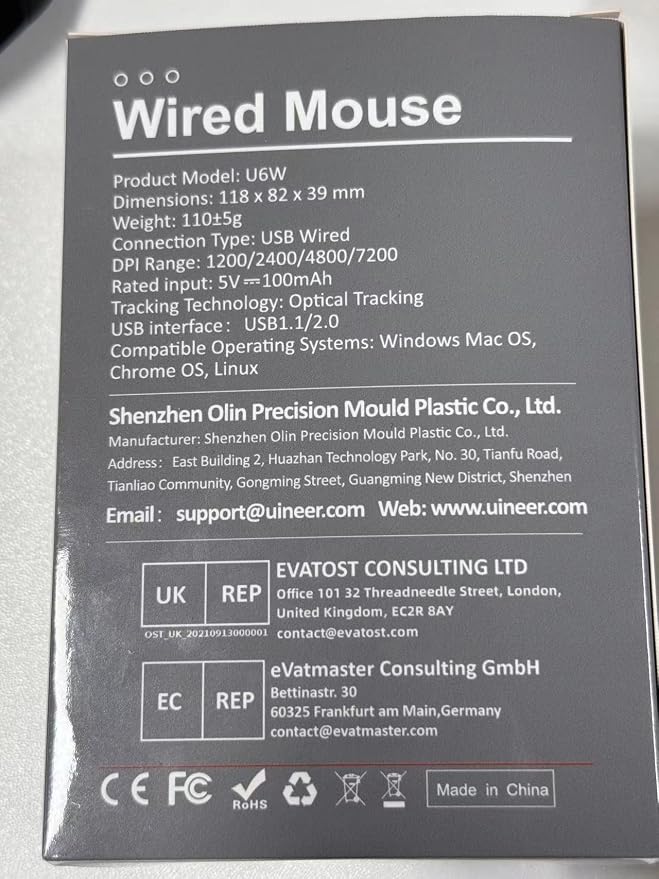 Wired Mouse, 4 Levels Adjustable DPI, 6 Programmable Buttons, Ergonomic - Image 7