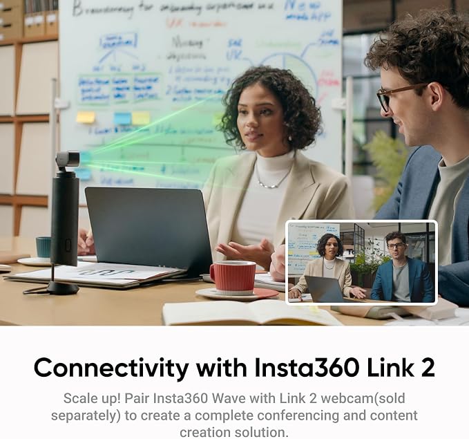 Insta360 Wave - AI Speakerphone, Voice Recorder, 8 Noise-Canceling Mics - Image 8