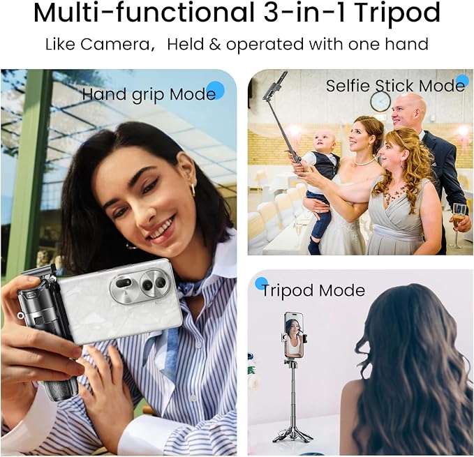 Mini Tripod with Dual Fill Lights, Portable Selfie Stick with Wireless Remote - Image 6
