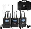 Dual Wireless Lavalier Microphone System, Comica CVM-WM300A UHF 96 Channel by COMICA