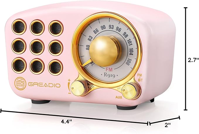 Retro Bluetooth Speaker, Vintage Radio-Greadio FM Radio - Image 8