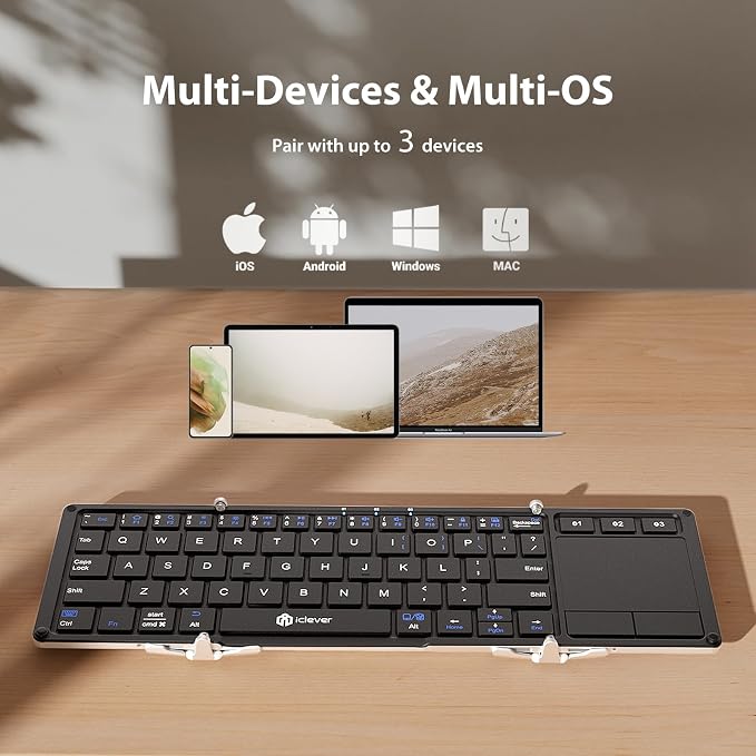 iClever Foldable Keyboard, BK08 Foldable Bluetooth Keyboard - Image 2