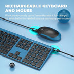 Wireless Keyboard and Mouse, Vssoplor 2.4GHz Rechargeable Quiet Full-Size - Image 4