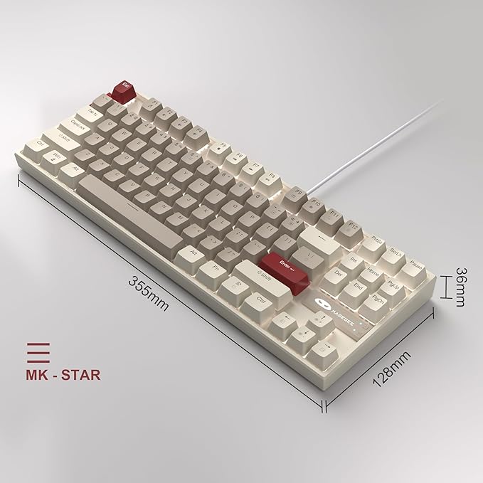 MageGee 75% Mechanical Gaming Keyboard, LED White Backlit, 87 Keys Compact TKL - Image 8