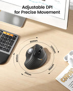 ProtoArc Wireless Trackball Mouse, EM01 NL Ergonomic Bluetooth Rollerball Thumb - Image 5