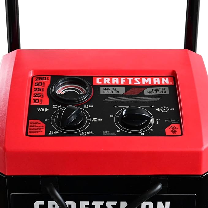 CRAFTSMAN Wheeled Manual 10A Car Battery Charger and 250A Engine Starter - Image 5