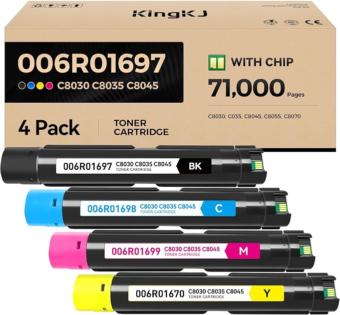 AltaLink C8030 C8035 C8045 Toner Cartridge Set 4-Pack Replacement by KingKJInkToner
