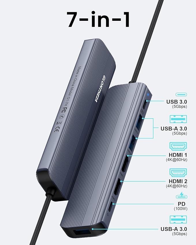 USB C Hub Docking Station Dual Monitor - Image 2