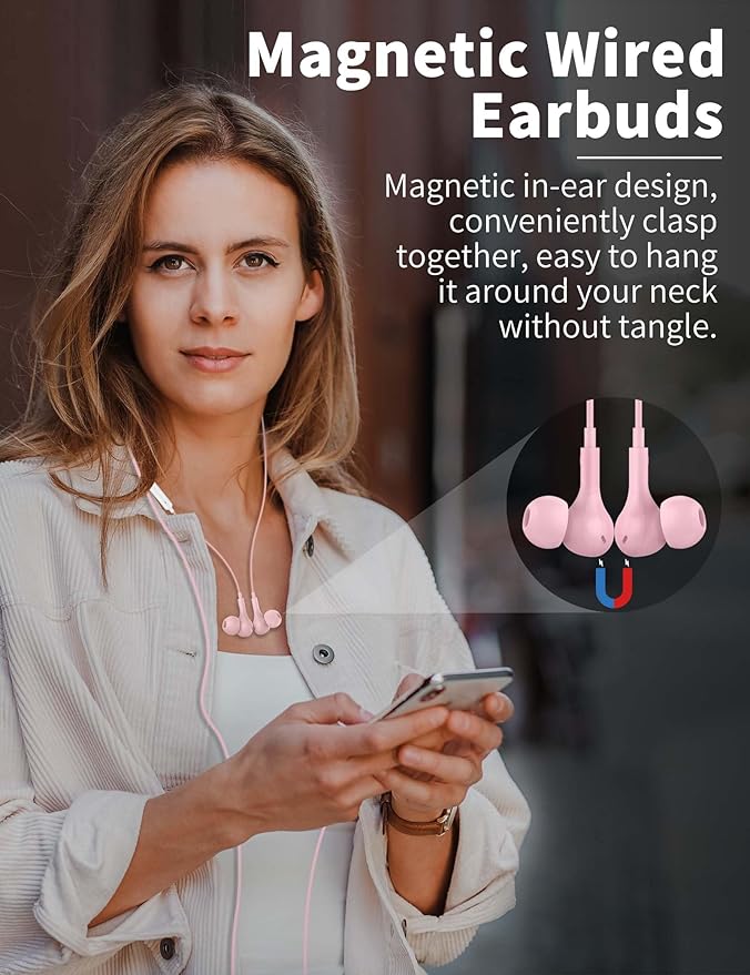 USB C Headphone for Samsung S26 S25 FE S24 A16 A17 Wired Earbuds Magnetic - Image 2