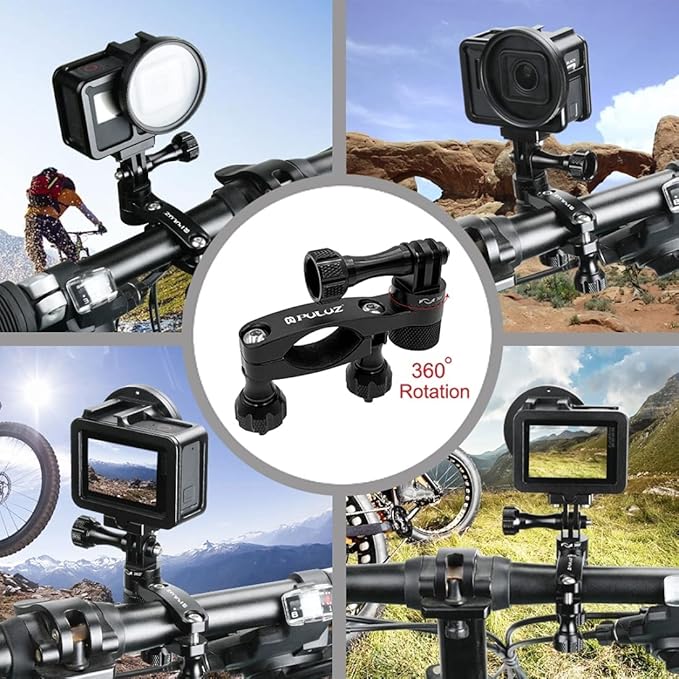 PULUZ Bike Motorcycle Handlebar Mount, 360 Degree Rotation Aluminum Bicycle - Image 5