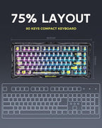 GravaStar Mercury K1 Lite 75% Gaming Keyboard, 2.4GHz/BT/Wired Tri-Mode - Image 2
