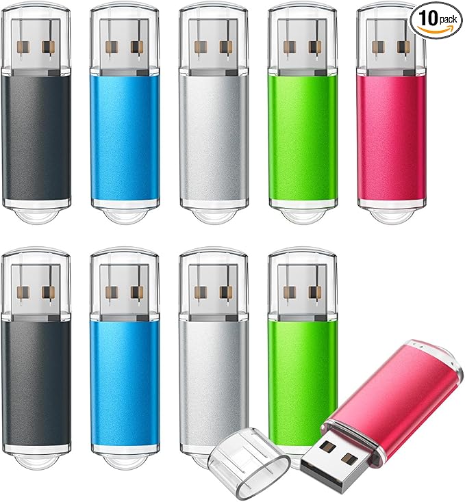TOPESEL 16GB 10 Pack USB Flash Drive Flash Drive 2.0 Memory Stick Fold Storage by TOPESEL