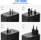 Universal International Power Travel Plug Adapter, 5 in 1 European Travel Plug - Image 3