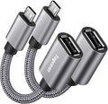 USB to Micro USB Adapter 2 Pack, Unidirectional Micro USB Male to USB Female by Togconn