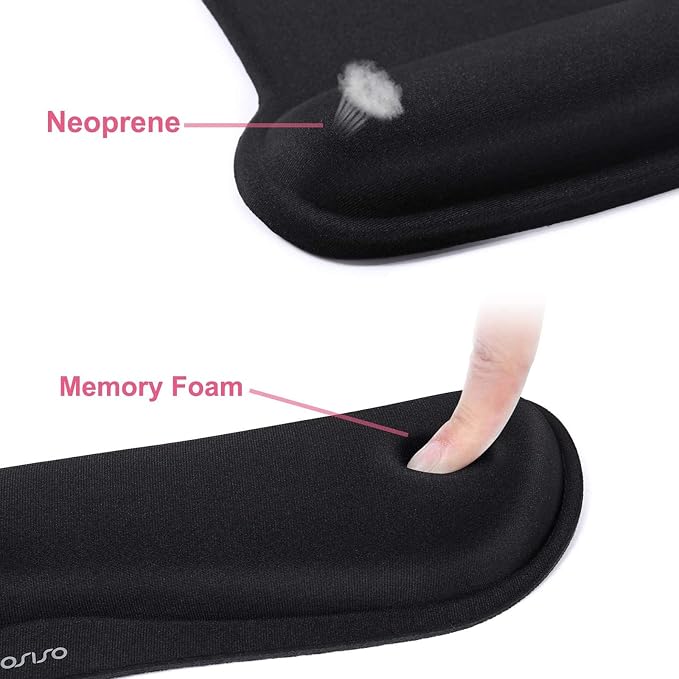 MOSISO Wrist Rest Support for Mouse Pad & Keyboard Set, Ergonomic Mousepad - Image 4