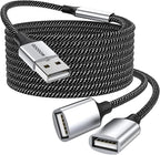 Durable USB A Male to 2 Female Extension Cord by MOGOOD