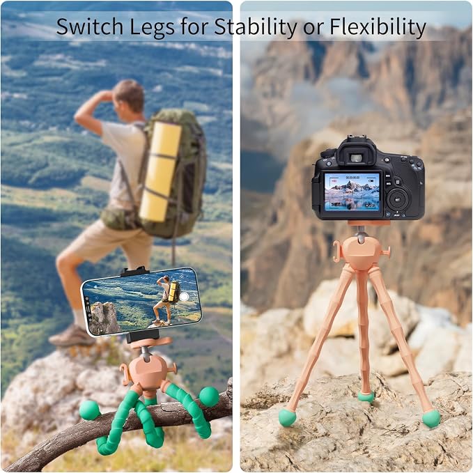 Phone Tripod with Wireless Remote - 2 in 1 Replaceable Flexible Tripod - Image 3