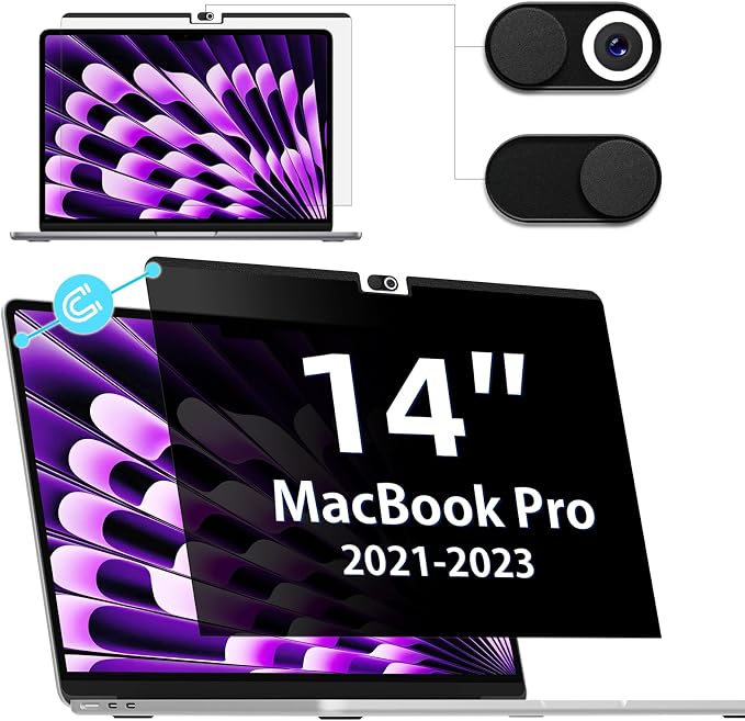 Privacy Screen MacBook Pro 14 Inch, Magnetic Removable Matte Anti Blue Light by IPROKKO