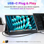 Portable Monitor 4K 15.6 inch UHD 3840X2160 100% sRGB USB-C HDMI IPS HDR - Image 2