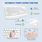 Wireless Keyboard and Mouse Combo, EDJO Full-Sized Ergonomic Computer Keyboard - Image 6