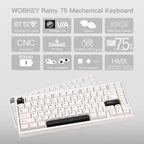 KEEBMONKEY WOBKEY Rainy 75 CNC Aluminum HMX/JWK/Cocoa Switches Triple-Mode - Image 2