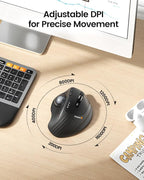 ProtoArc Wireless Trackball Mouse, EM01 NL Ergonomic Bluetooth Rollerball Thumb - Image 5