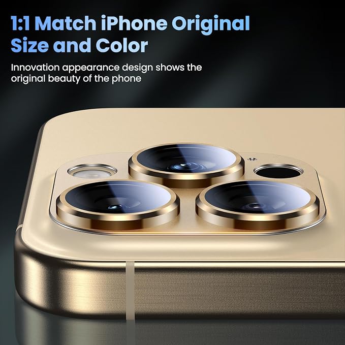 Uyiton Compatible with iPhone 16 Pro/iPhone 16 Pro Max Camera Lens Protector - Image 5