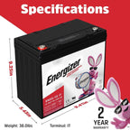 Energizer EN55-12IT, 12 Volt 55 Amp Hr, Long Lasting Sealed Lead Acid AGM - Image 2