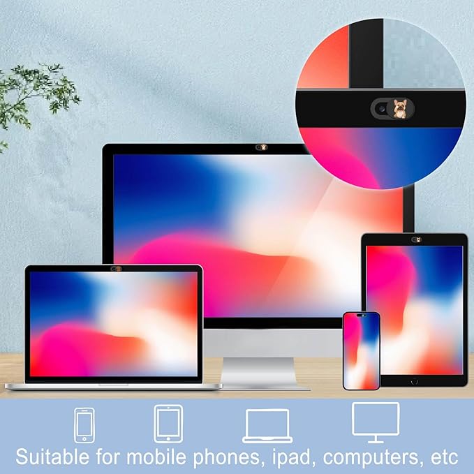 6Pcs 6 Styles Laptop Camera Cover Slide Dog 0.04 Inch Ultra Thin Webcam Cover - Image 6