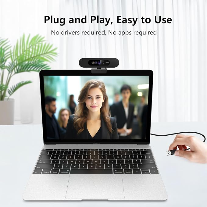 2K QHD Webcam with Windows Hello Facial Recognition, 4MP Computer Camera with - Image 7