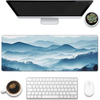 Large Gaming Mouse Pad for Desk, Mountain Desk Mat, Misty Forest Mountains Desk by Eflxamz
