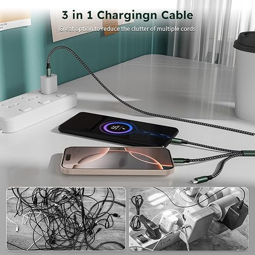 3 in 1 USB C to Multi Charging Cable, Travel Charger Cables - Image 2