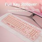 EWEADN TK100 Typewriter Keyboard Wired Mechanical Keyboard, 104 Keys Aesthetic - Image 6