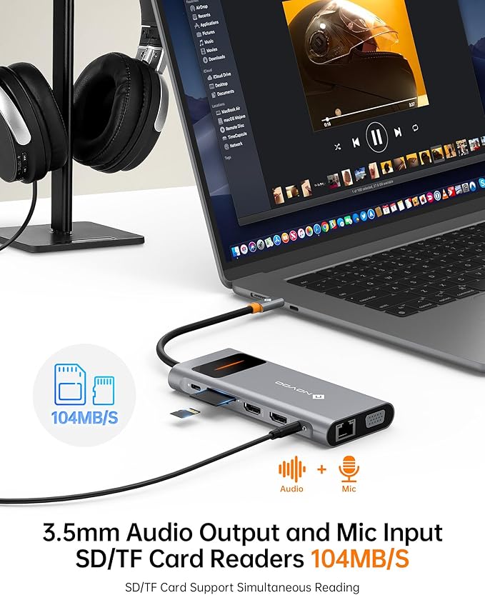 NOVOO USB C Docking Station Dual Monitor HDMI - Image 6