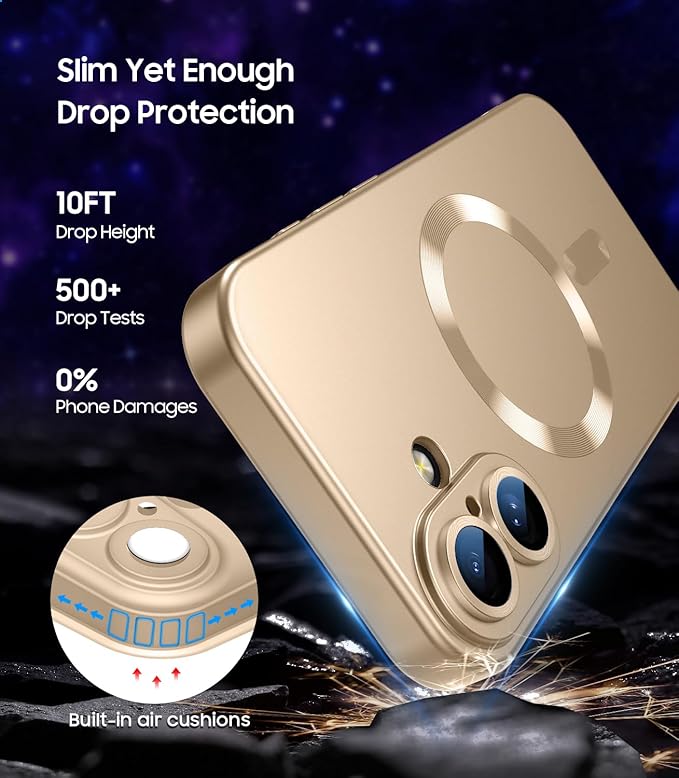 Magnetic for iPhone 16 Case Slim Soft Silicone Bumper Shockproof Metallic - Image 5