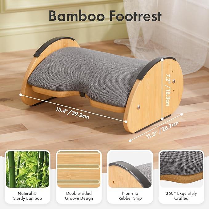 Amazer Bamboo Under Desk Footrest - Image 7