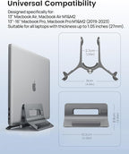 SODI Vertical Laptop Stand for Desk, Gravity Auto Lock MacBook Stand, Aluminum - Image 8