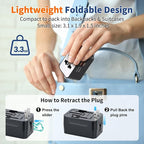 Travel Adapter Fast Charge, GaN Worldwide All in One Universal Travel Adapter - Image 6