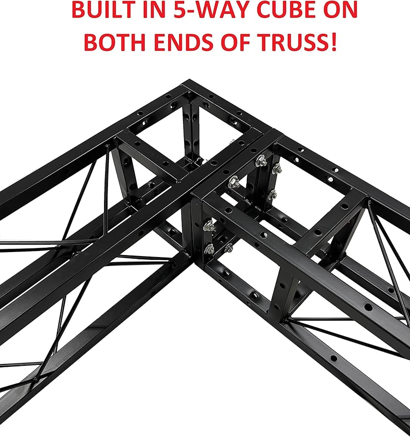 Cedarslink 2 Meter 6.56 ft. Square 8"x8" Black Trussing Box Truss Section Bolted - Image 2